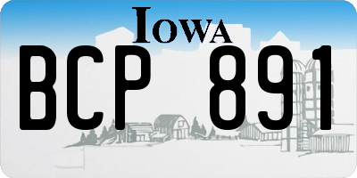 IA license plate BCP891