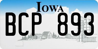 IA license plate BCP893