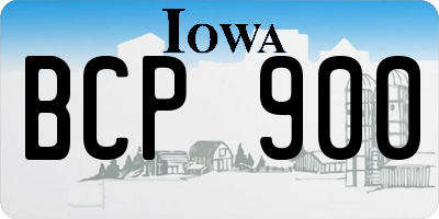 IA license plate BCP900