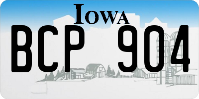 IA license plate BCP904