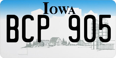IA license plate BCP905
