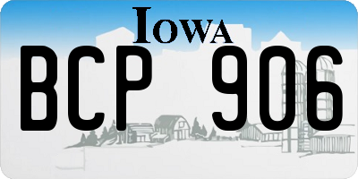 IA license plate BCP906