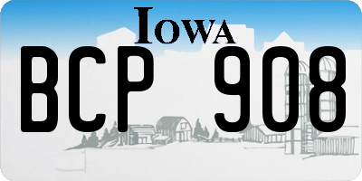 IA license plate BCP908