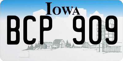 IA license plate BCP909