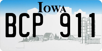 IA license plate BCP911