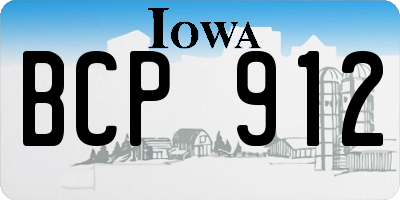IA license plate BCP912