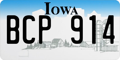 IA license plate BCP914