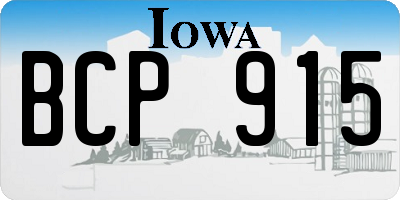 IA license plate BCP915