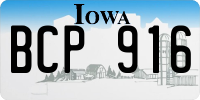 IA license plate BCP916