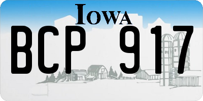IA license plate BCP917