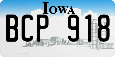 IA license plate BCP918