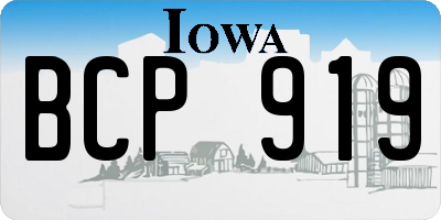 IA license plate BCP919