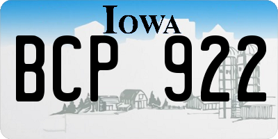 IA license plate BCP922