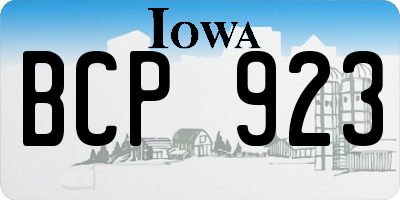 IA license plate BCP923
