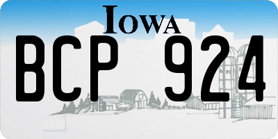 IA license plate BCP924