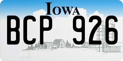 IA license plate BCP926