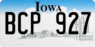 IA license plate BCP927