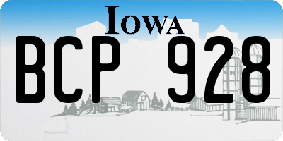 IA license plate BCP928