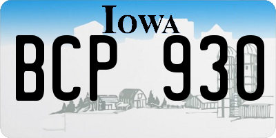 IA license plate BCP930