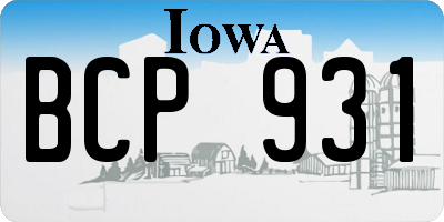 IA license plate BCP931