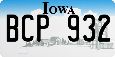 IA license plate BCP932