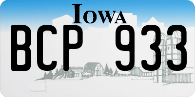 IA license plate BCP933
