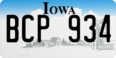 IA license plate BCP934
