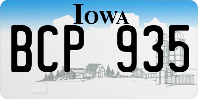 IA license plate BCP935