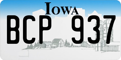 IA license plate BCP937