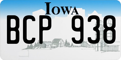 IA license plate BCP938