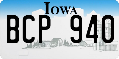 IA license plate BCP940