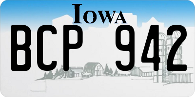 IA license plate BCP942