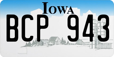IA license plate BCP943