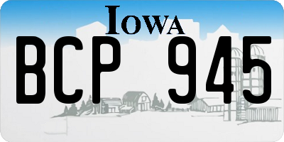 IA license plate BCP945