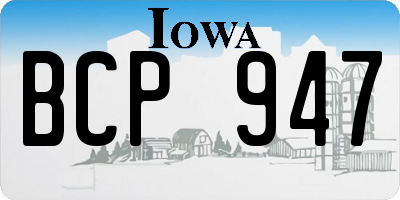 IA license plate BCP947