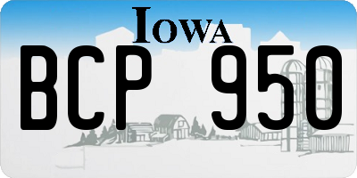 IA license plate BCP950