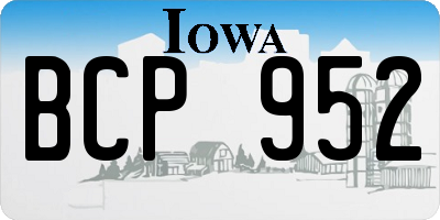 IA license plate BCP952