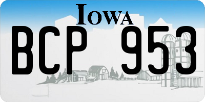 IA license plate BCP953