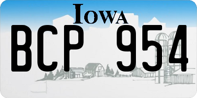 IA license plate BCP954