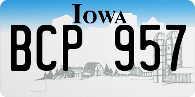 IA license plate BCP957