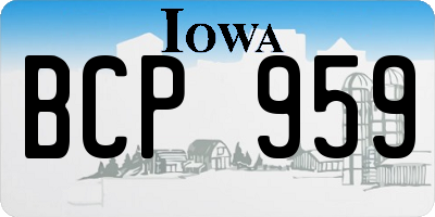 IA license plate BCP959