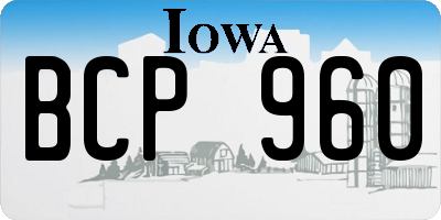 IA license plate BCP960