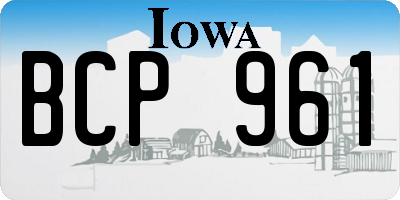 IA license plate BCP961
