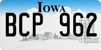IA license plate BCP962