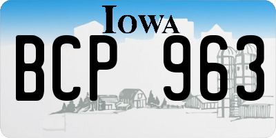 IA license plate BCP963