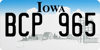 IA license plate BCP965