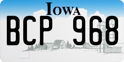 IA license plate BCP968