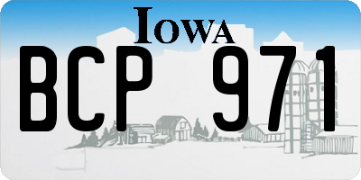 IA license plate BCP971