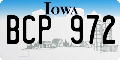IA license plate BCP972
