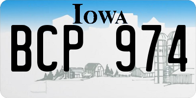 IA license plate BCP974
